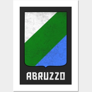 Abruzzo Italia Flag / Vintage Look Faded Design Posters and Art